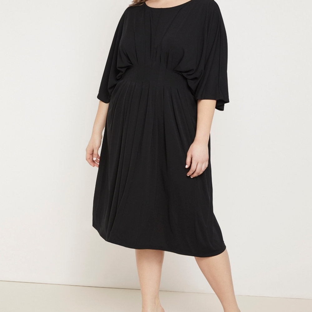 Pintuck Waist Midi Dress